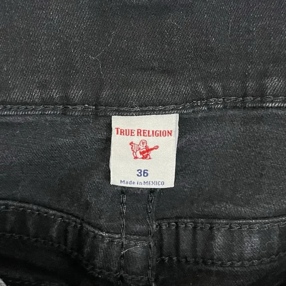 True Religion Rocco Relaxed Skinny Jeans Mens 36x34 Dark Wash Stretch Denim